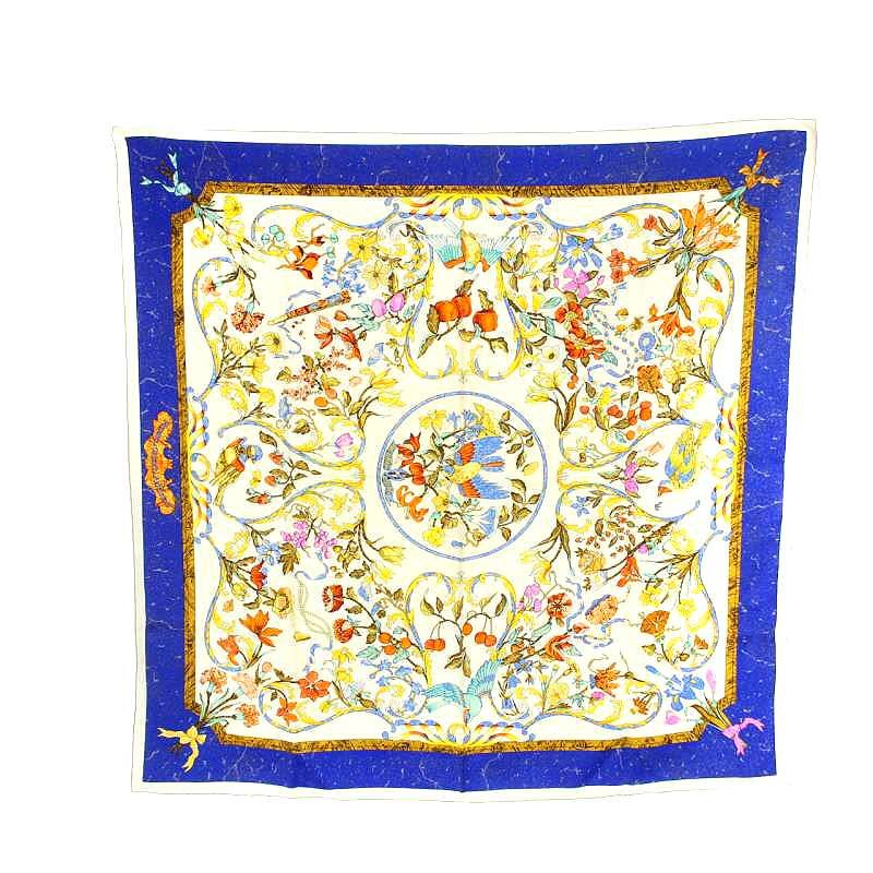 HERMESエルメス スカーフ【東洋と西洋の石細工】約90×90 HERMES/エルメス】東洋の石と西洋の石細工 カレ90【スカーフ