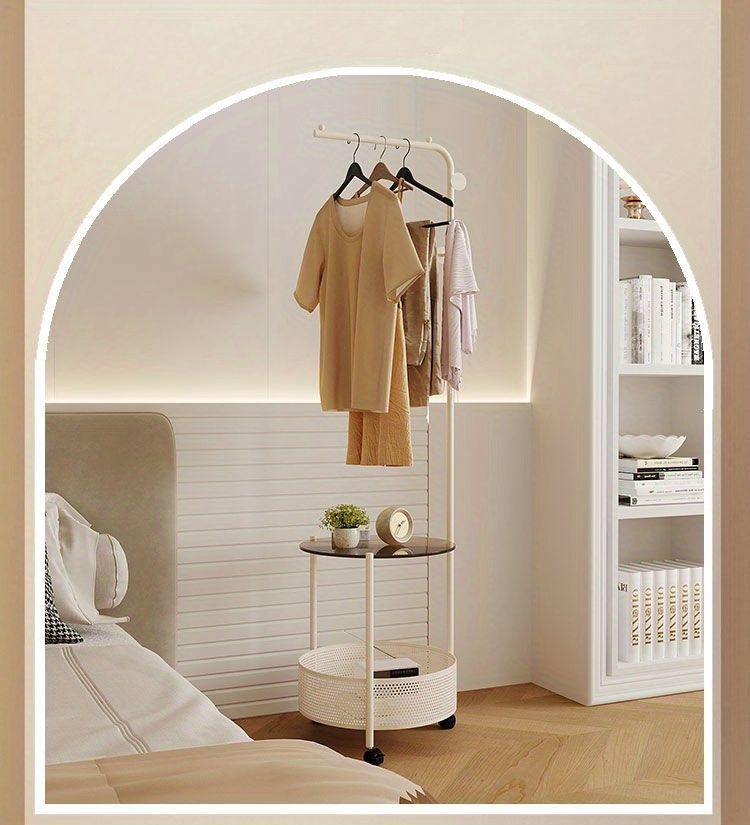 ラック ハンガーラック 自立式 衣類ラック スリム アイアン a4 屋外 壁 キッチン 靴 軽量 おしゃれ 寝室用 衣類ハンガー 棚付き 高級ガラス 鉄アート 衣類 コーナー コートスタンド 収納 オーガナイザー おしゃれ 高級感 ゴールド