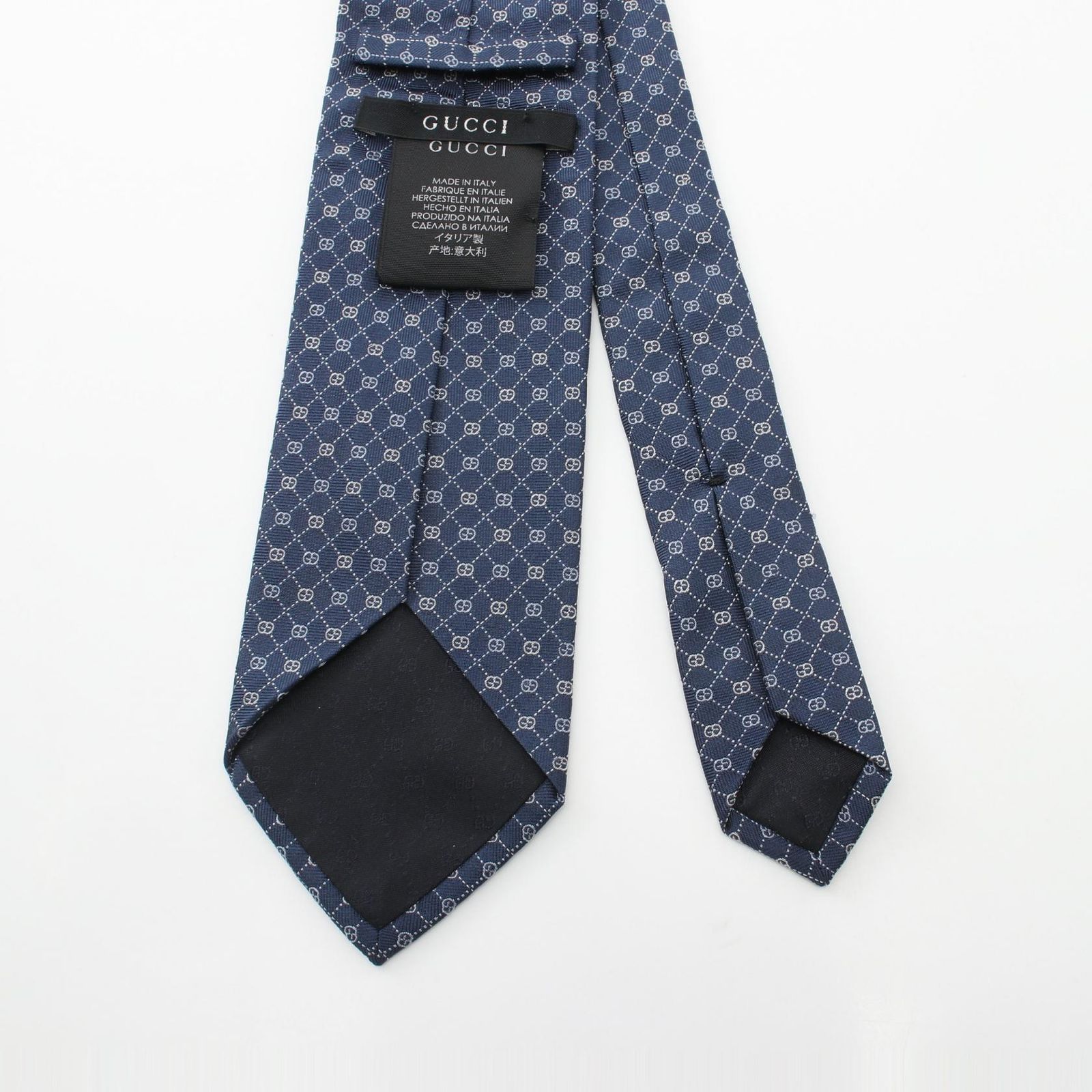 【GUCCI/グッチ】ネクタイ/ネイビー/未使用 グッチ GUCCI ネクタイ ブルー シルク ネクタイ メンズ Used A