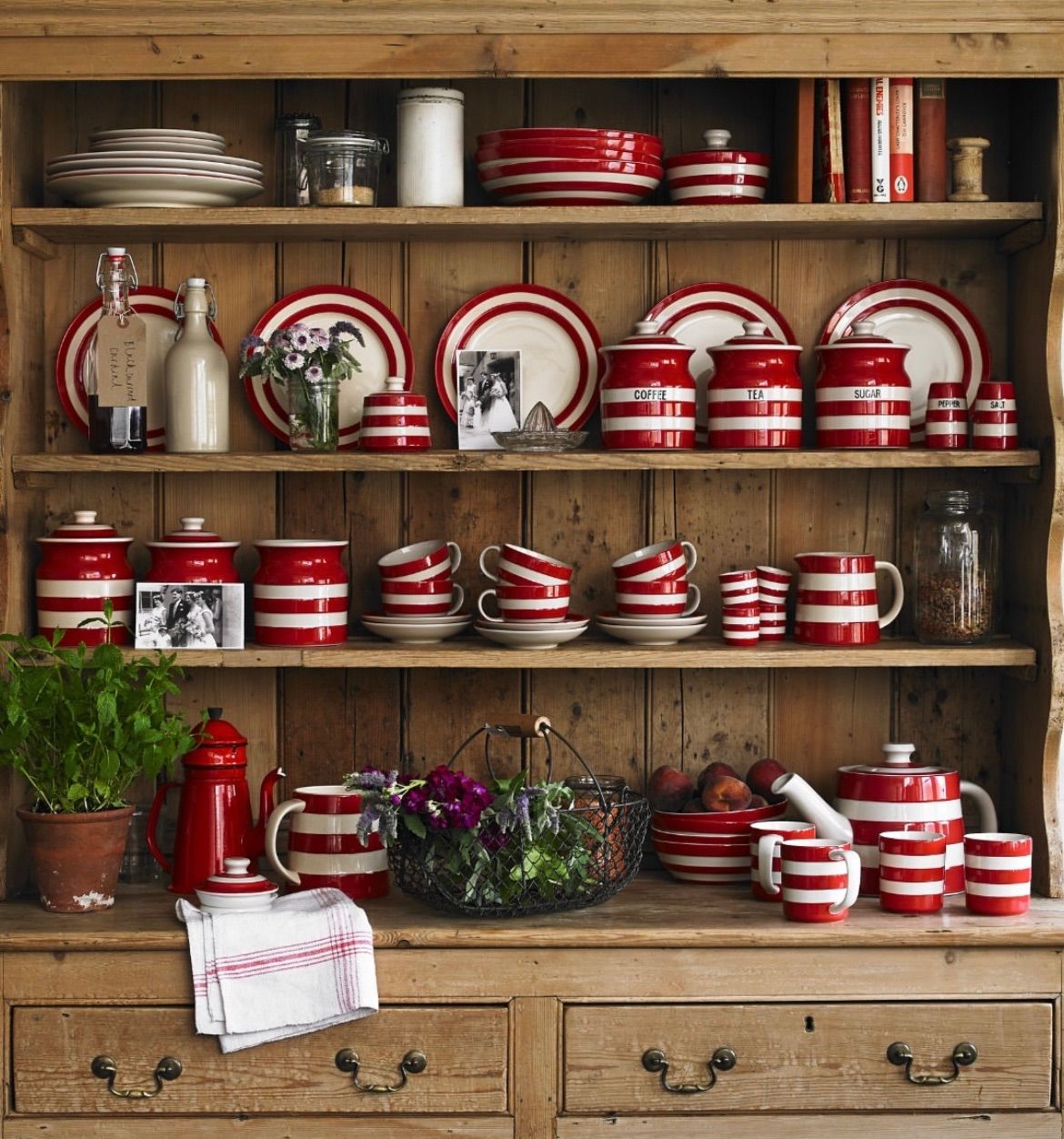 UK直輸入】コーニッシュウェア シリアルボウル 2個セット｜レッド