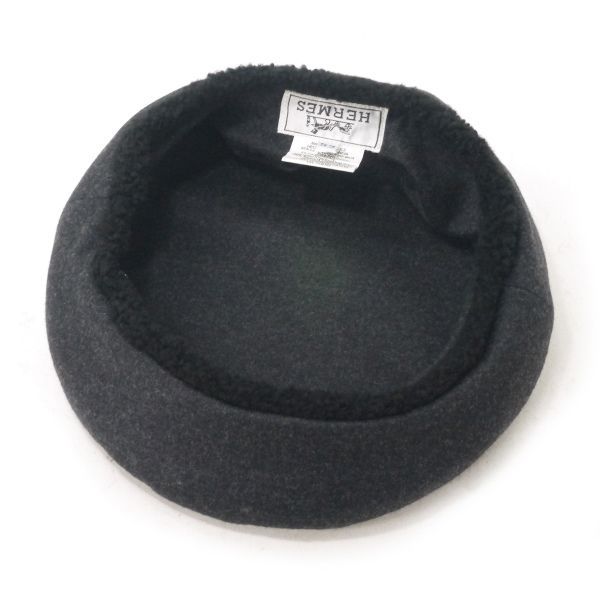 HERMES カシミア ベレー帽 57サイズ ダークグレー エルメス ベレー帽 カシミヤ グレー A2724679｜中古ブランド品
