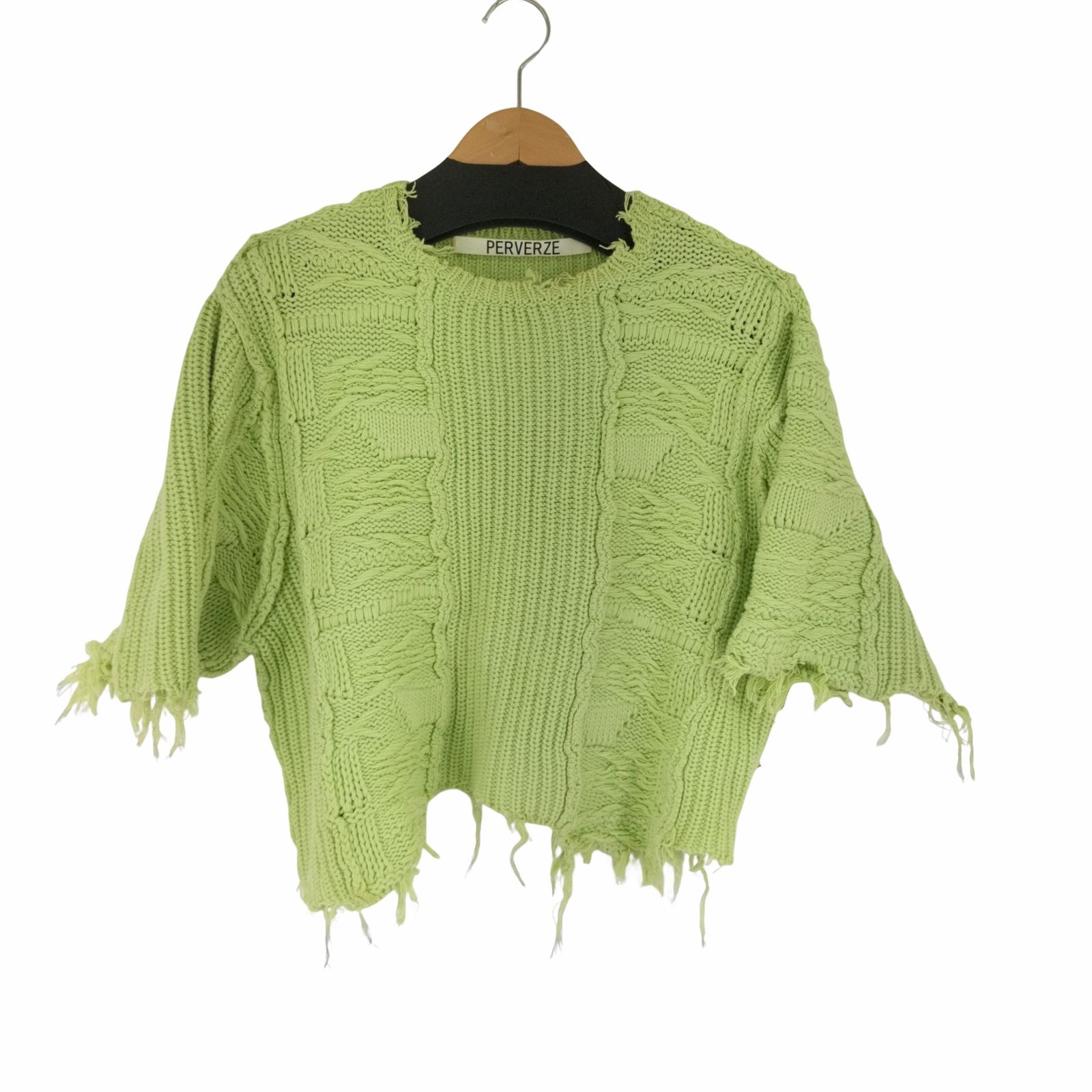 パーバーズ PERVERZE Wave Stripe Crash Knit Top レディース FREE  