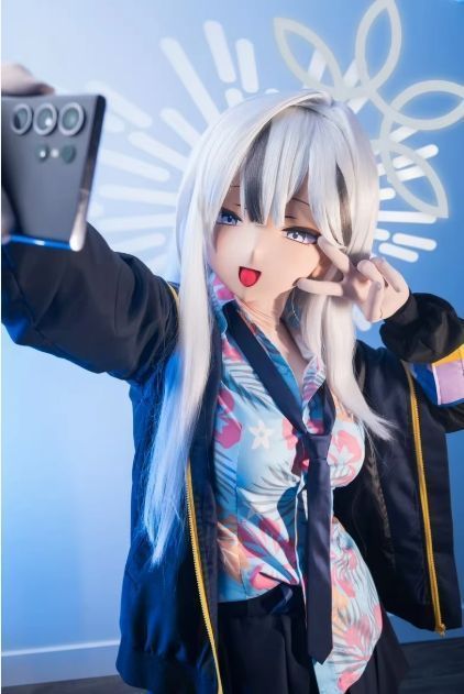 ☆即納 全頭マスク カツラ付き ロック付き NO.498 ドール ヘッド
