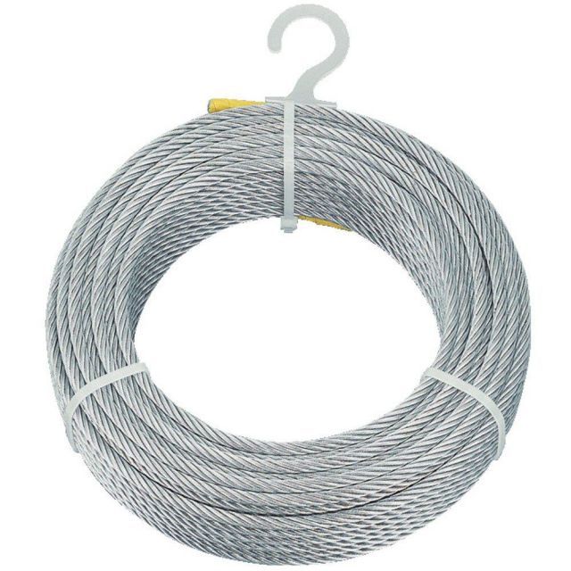TRUSCO(トラスコ) メッキ付ワイヤロープ 8mmX50m CWM8S50