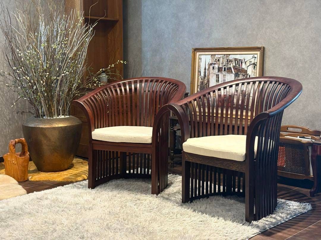 リゾート家具 アームソファ ダイニングソファ アンティーク アジアン NZ