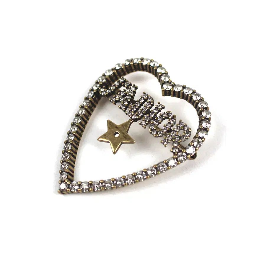  ブランド品 ディオール J ADIOR クリスタル ハート ブローチ その他 アクセサリー