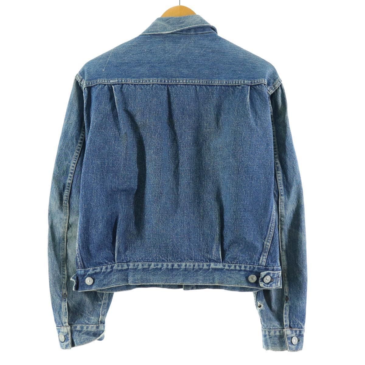 【美品】リーバイス　2nd ペイント加工　デニム　ジャケット　XL LEVI'S(リーバイス) ワッペン 染色カスタム 加工 デニム