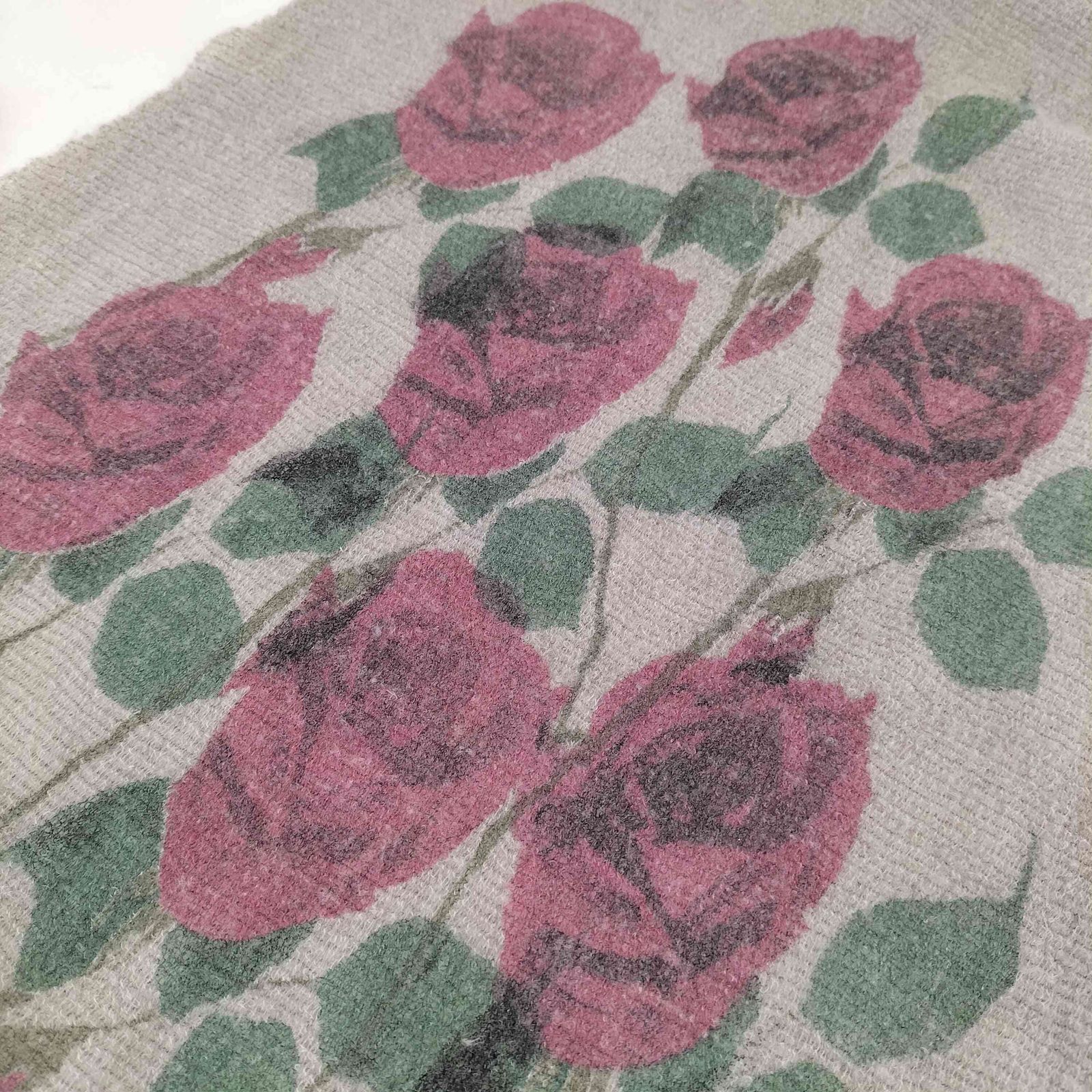 アンダーカバー UNDERCOVER 薔薇プリント ウール カシミヤ ストール