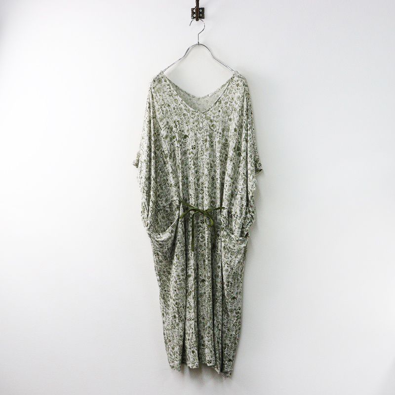 【美品】ミナペルホネン　letter of flower ワンピース ミナペルホネン mina perhonen letter of flower レーヨンリネン