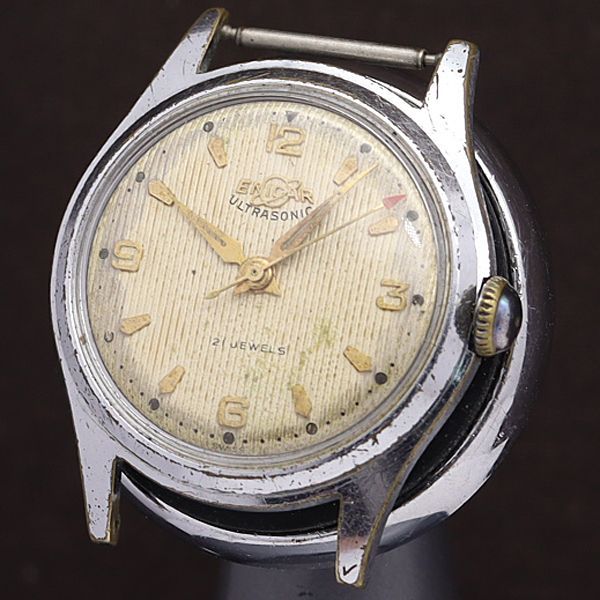 エニカ 手巻き 57-1-9 ウルトラソニック アンチマグネット 21石 ラウンド ビンテージ 白系文字盤 レディース腕時計 STU