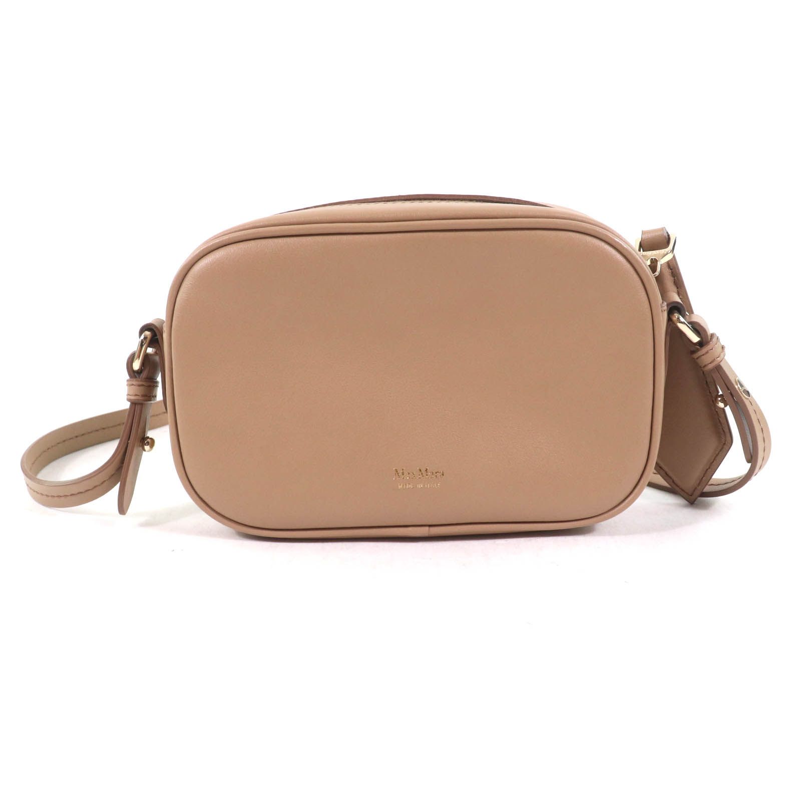 極美品★Max Mara マックスマーラ 45111526 ELSA エルサ ロゴデザイン  レザー ショルダーバッグ ブラウン 保存袋付き イタリア製 レディース 極美品☆Max Mara マックスマーラ 45111526 ELSA エルサ ロゴデザイン