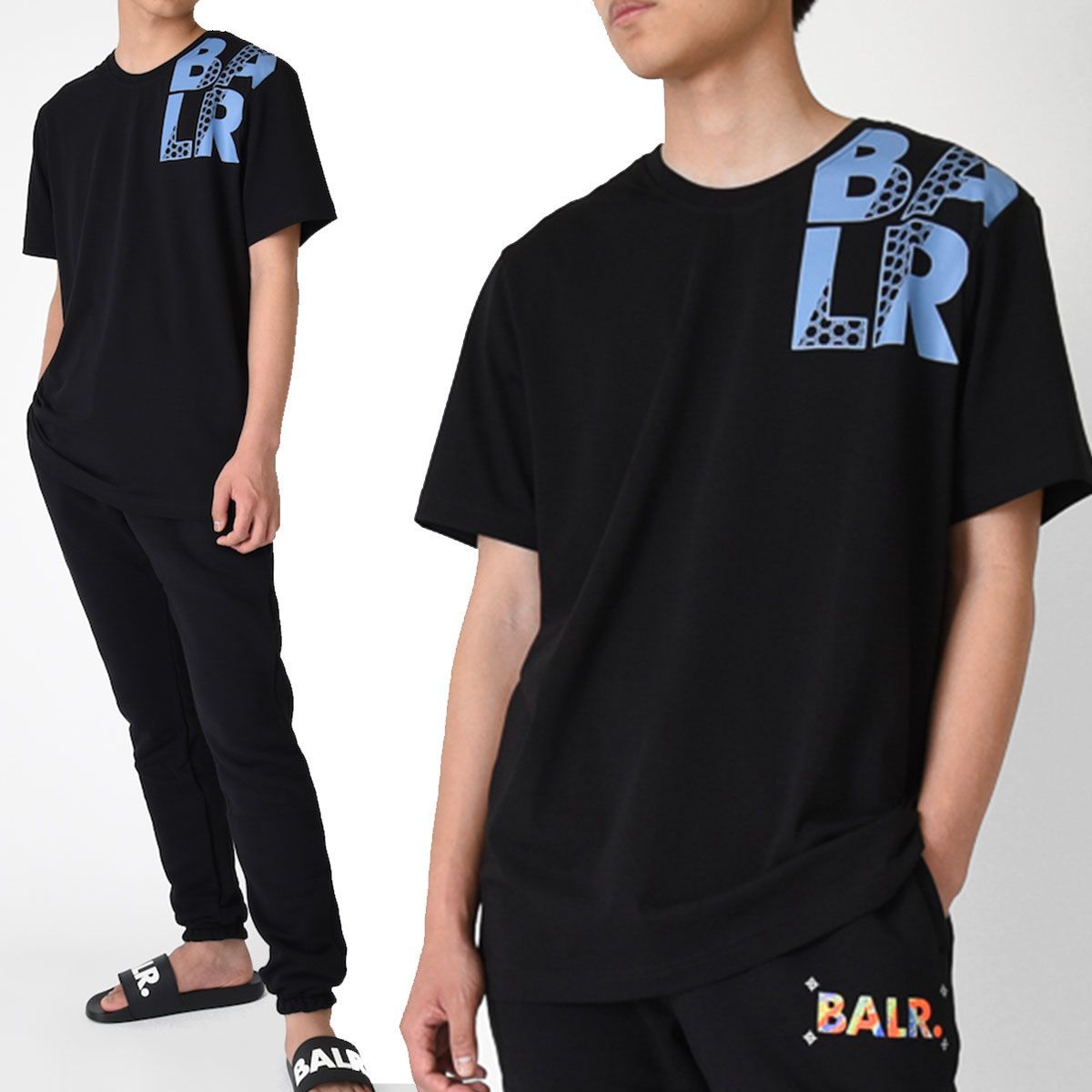 BALR. HEX STRIPE REGULAR FIT T-SHIRT ロゴ 半袖 B1112.1241 ブラック 