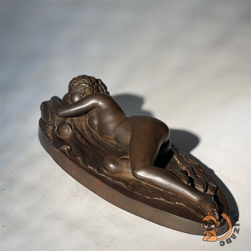一度のみ使用 彫刻 眠るバッカス リビング玄関机デッサン美術教具 装飾品現代 置物