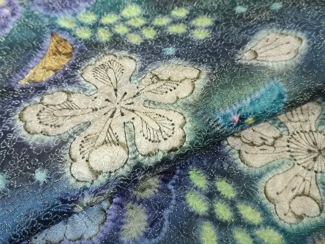 平和屋本店□最高級 初代 久保田一竹 幻の辻が花 訪問着 想花 暈し染め