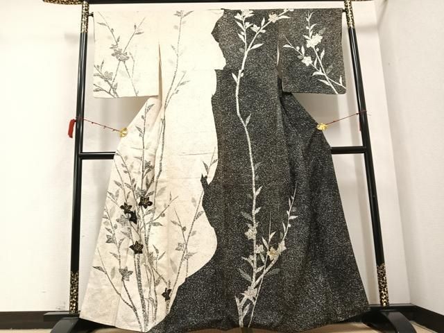 平和屋着物●訪問着　桔梗　たたき染め　金彩　正絹　逸品　AABC4480ph 平和屋着物○訪問着 桔梗 たたき染め 金彩 正絹 逸品 AABC4480ph