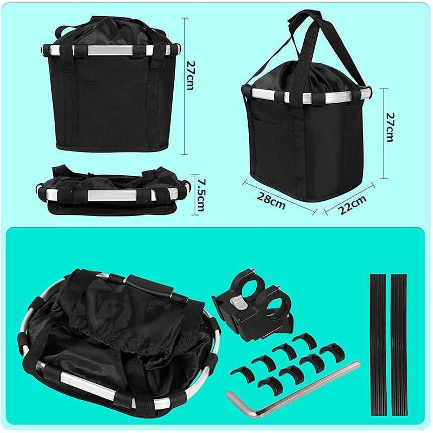 自転車 かご 脱着式 前かご バスケット 折りたたみ 防水 取り付け 簡単 耐荷重 10KG 折りたたみ式カゴ マウンテンバイク クロスバイク 折り畳み BRIGHTFACE_UK