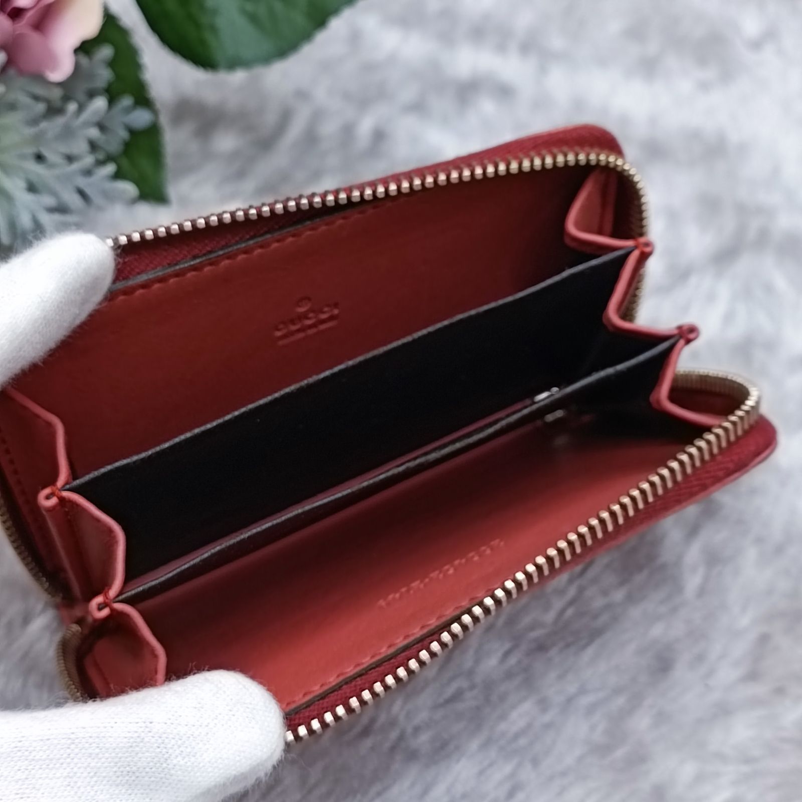 GUCCI 》 グッチ コインケース ラウンドファスナー グッチシマレザー 