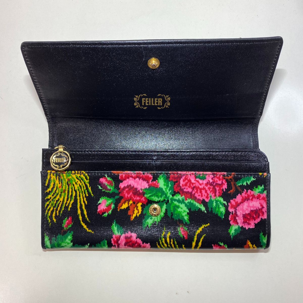 S【中古】FEILER フェイラー　財布　花柄　長財布