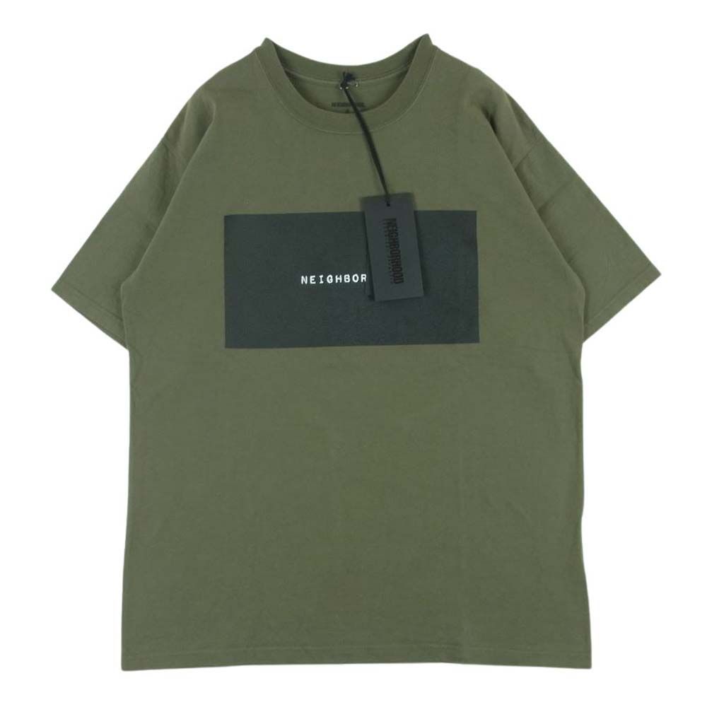 NEIGHBORHOOD ネイバーフッド 211PCNH-ST14 LABEL / C-TEE.SS ロゴ プリント 半袖 Tシャツ カーキ系 S【中古】