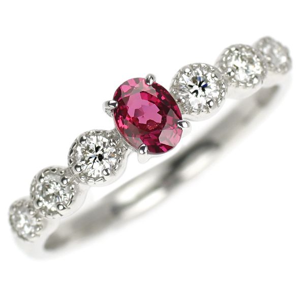 Pt900 ルビー ダイヤモンド リング 0.28ct D0.17ct - メルカリ 