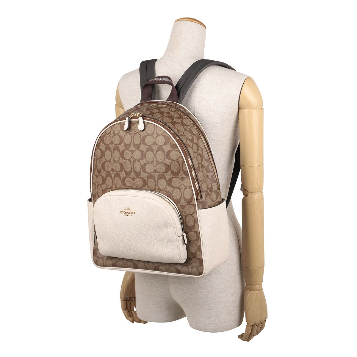 新品 コーチ COACH リュックサック ラージ コート バックパック カーキ 
