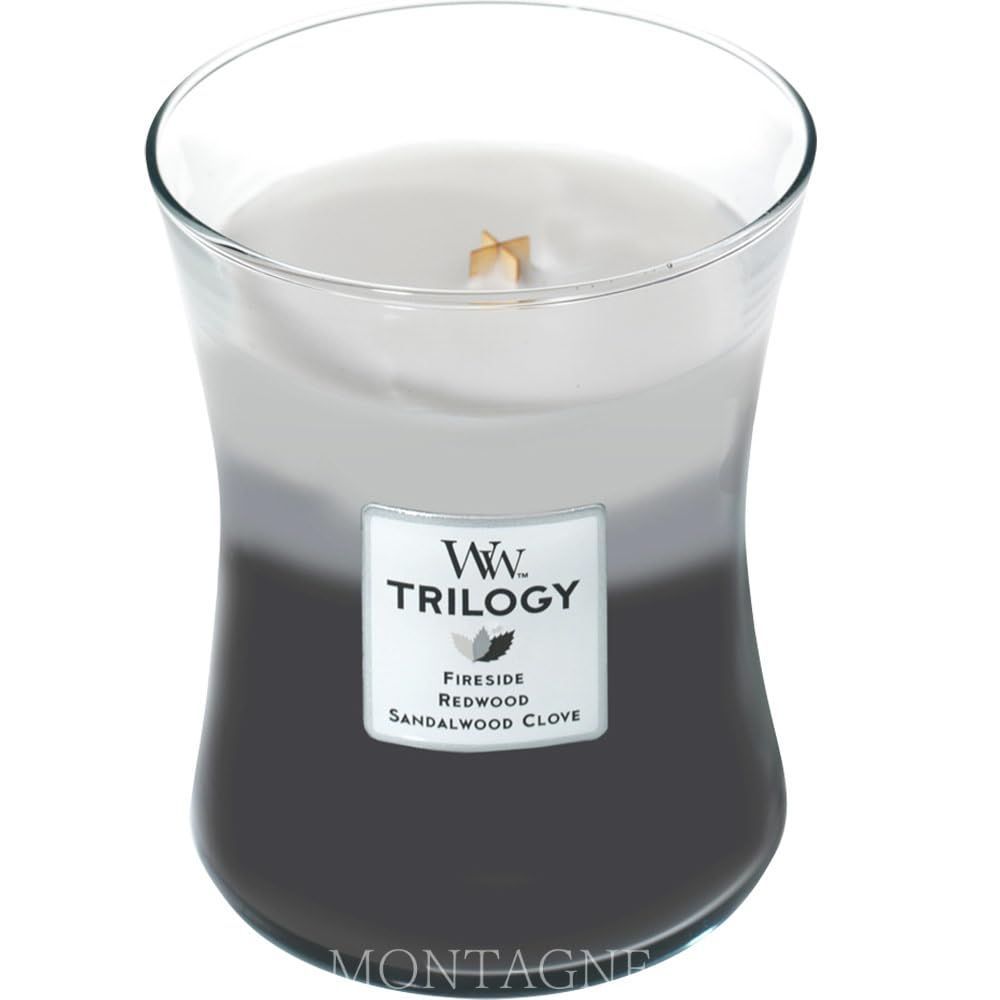 トリロジージャー M キャンドル 50時間 アロマ ウッドウィック キャンドル 芯 音 おしゃれ WoodWick 人気 ギフト 国内正規品 (ウォームウッズ)