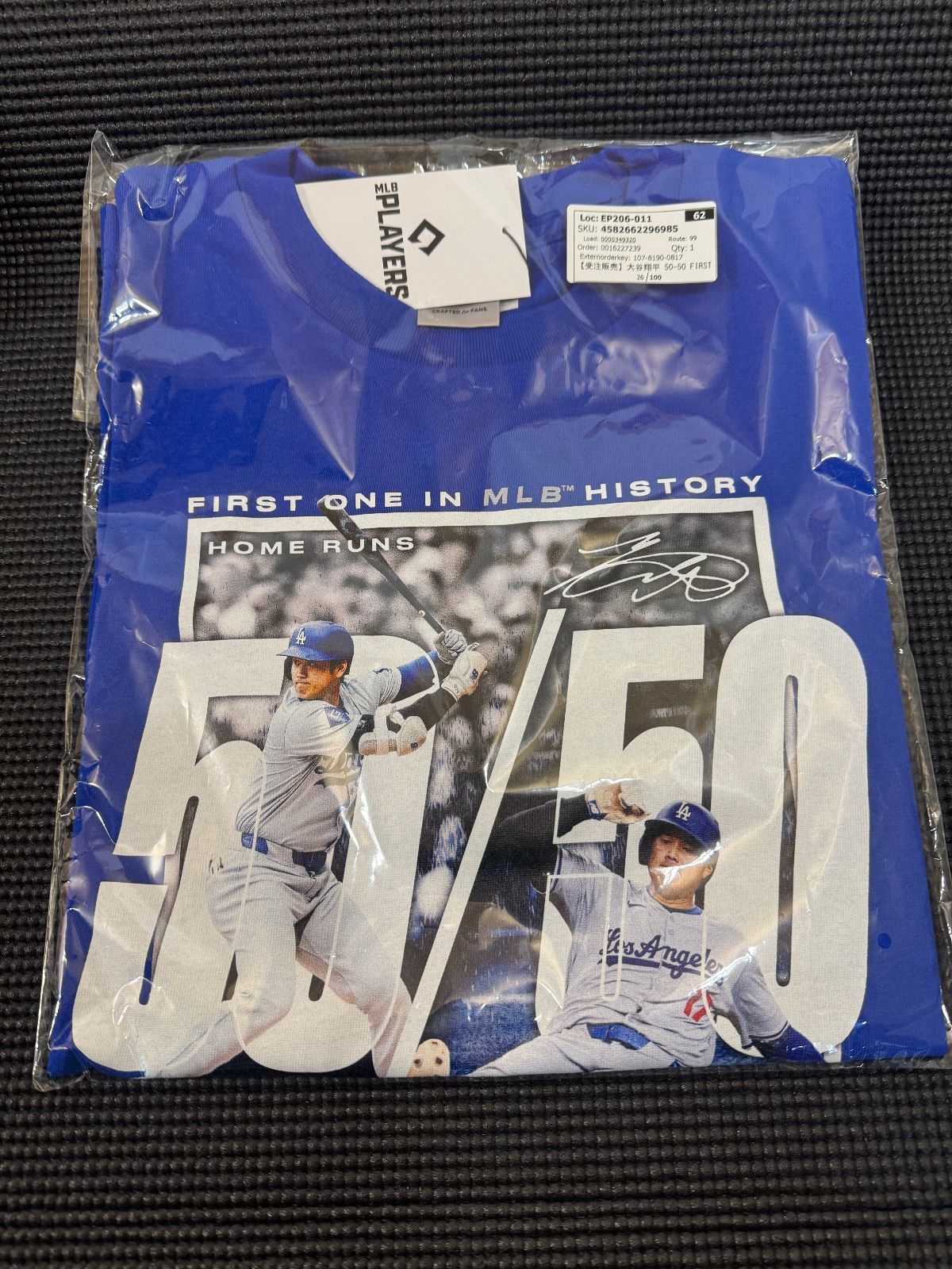 未使用　未着用　大谷翔平 50-50 記念Tシャツ ドジャース MLB公式　smallサイズ　(0124a5