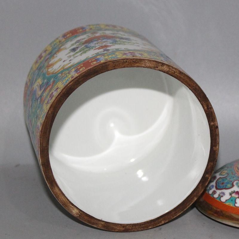 蒔絵琺瑯の茶筒 茶道具 陶磁器 現代工芸品 美術品 装飾品 置物