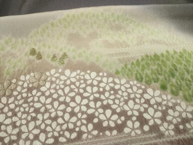 平和屋着物○豪華色留袖 作家物 中国三大刺繍 相良刺繍 遠山花文