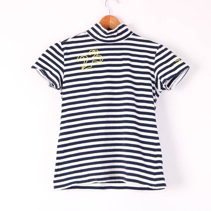 23区 スポーツ Tシャツ 半袖 モックネック ボーダー ゴルフウェア 紺 M. ボーダー tシャツ（スポーツ・アウトドア）の通販