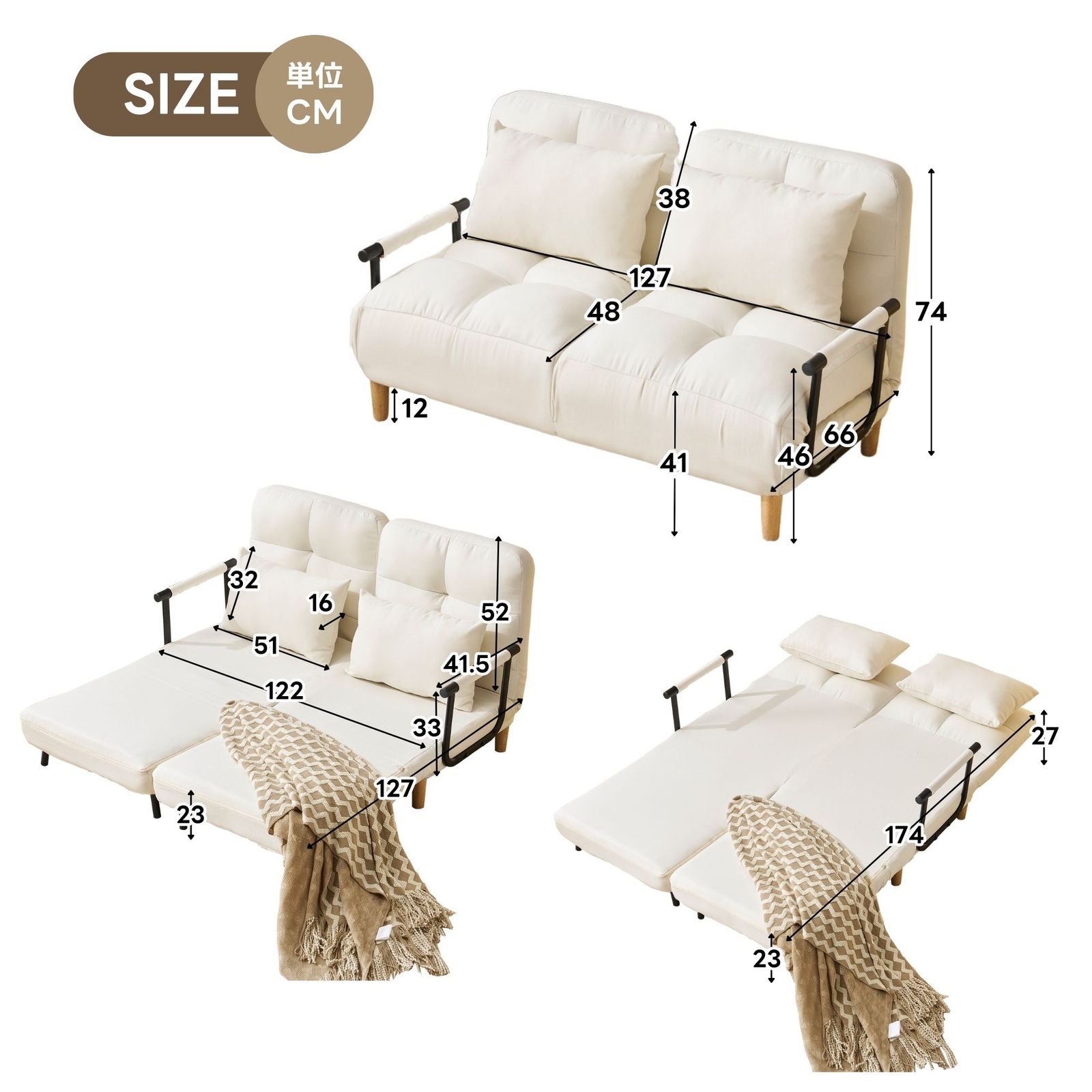 23%割」 1人掛け ソファ 折りたたみソファ リクライニングソファ 3WAY