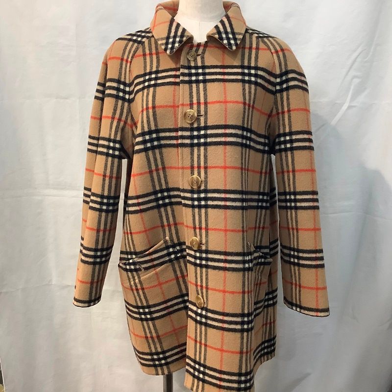 バーバリー（BURBERRY）リバーシブル ウール100％ コート ブラウン 