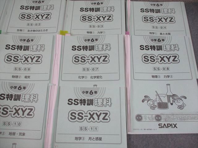 SAPIX サピックス 小6 理科 2024年度版 SS特訓 SS-XYZ SS-01～11