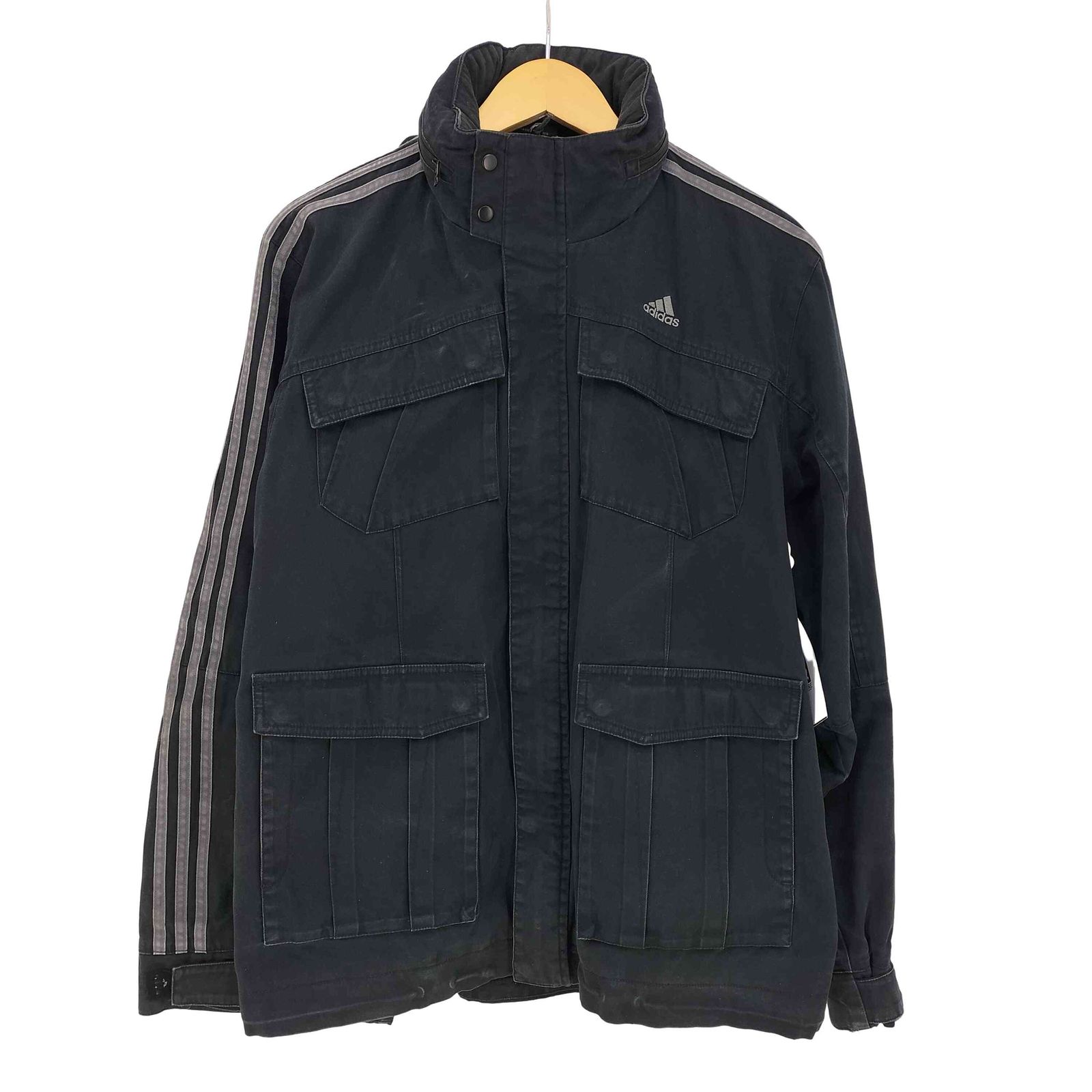 アディダス adidas M-65型 コットン マルチポケット フィールドジャケット フード収納可 メンズ import：L 