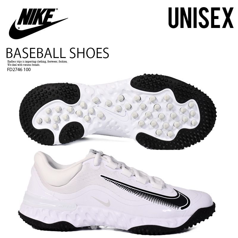 26.5cm NIKE トレーニングシューズ スパイクレス ソフトボール 野球 ベースボール W ALPHA HUARACHE ELT 4 TF ハラチ ユニセックス レディース WHITE ホワイト FD2746 100 YEEEYEY33T