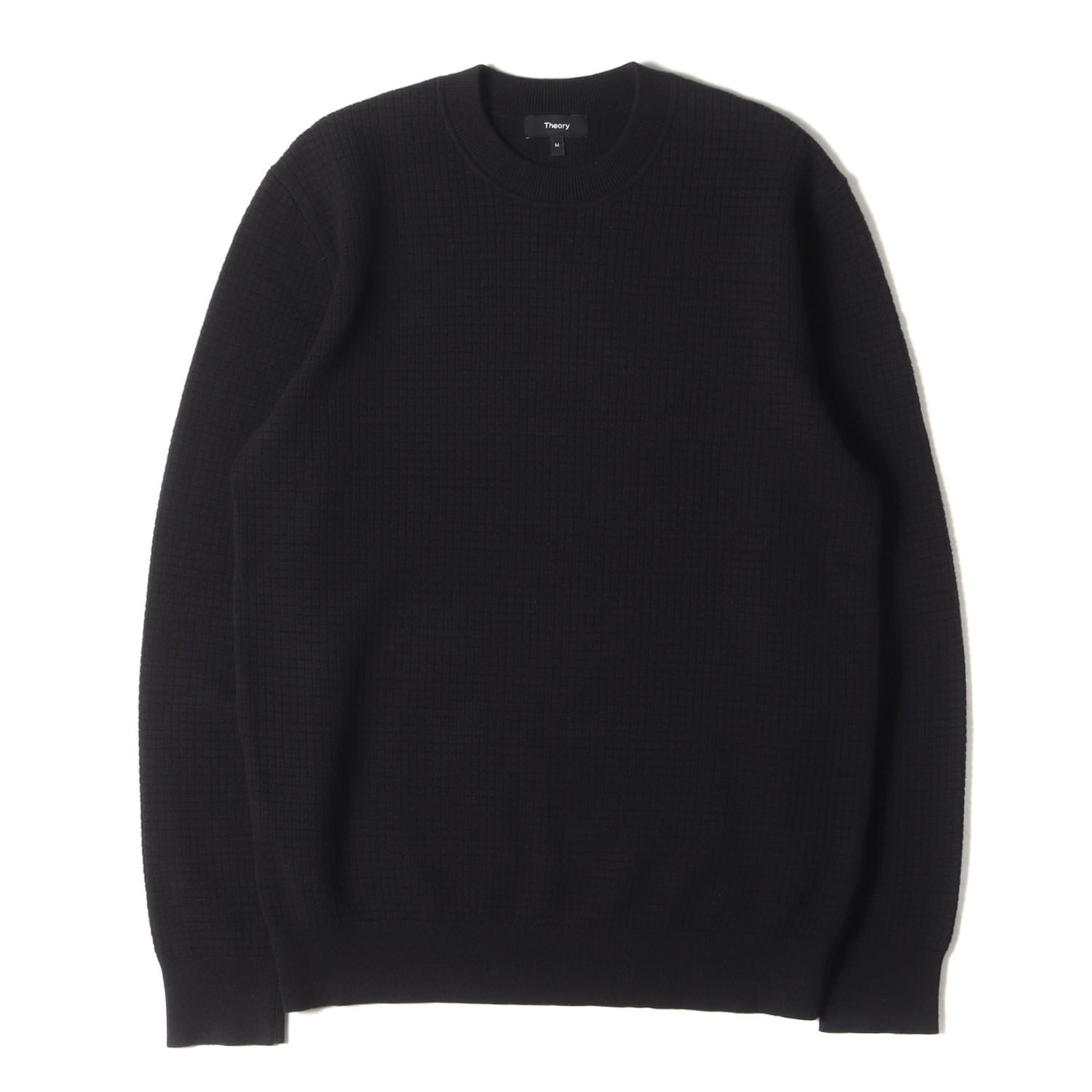 Theory セオリー ニット サイズ:M プルオーバー ワッフル ニット (09-2101701-050-904) ブラック 黒 トップス セーター【メンズ】
