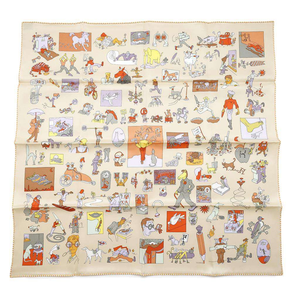 エルメス スカーフ カレ70 カレ・リブレ Libre scarf HERMES シルク 白