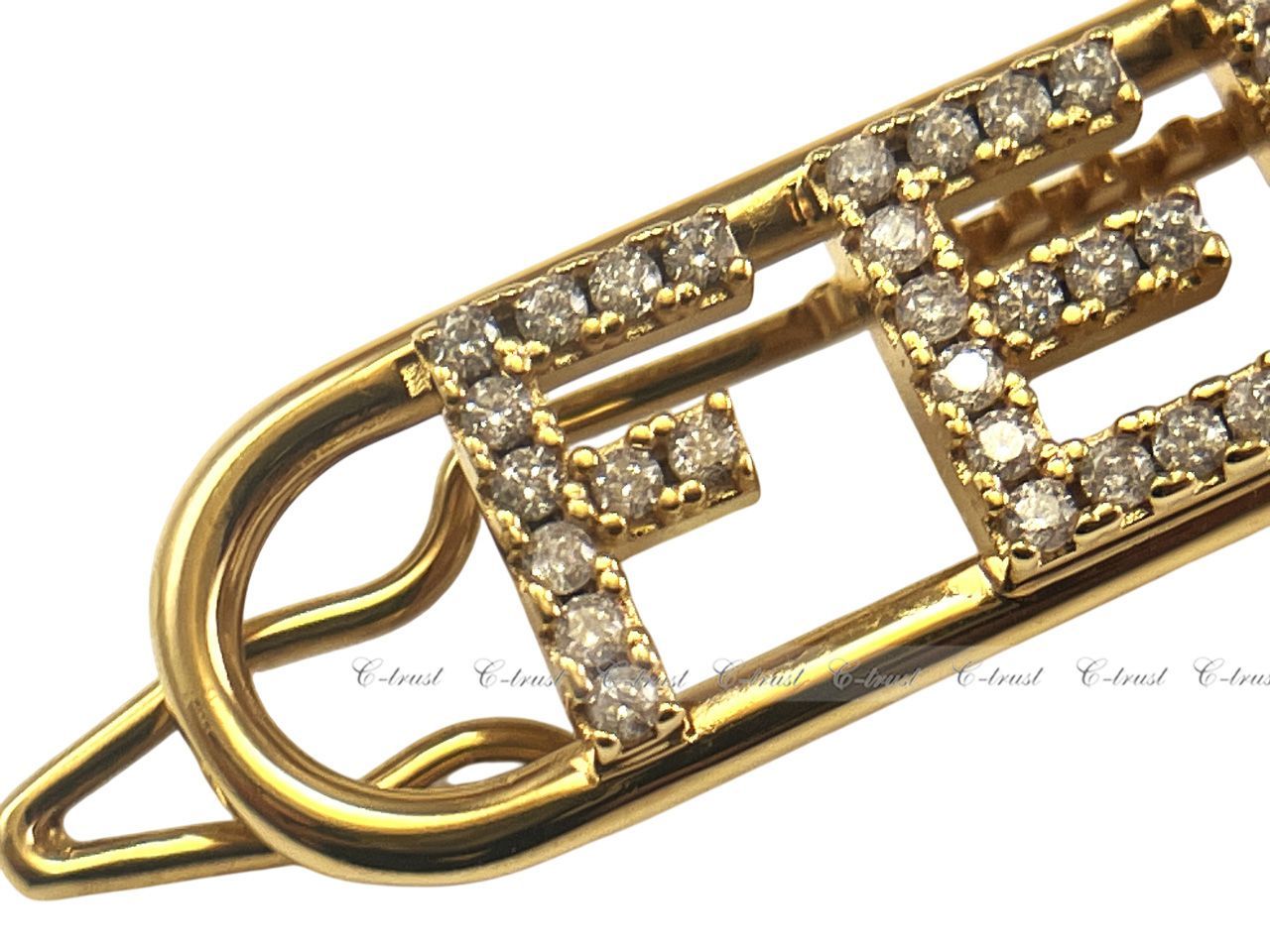 FENDI フェンディ ヘアピン ヘアクリップ クリスタル Fendigraphy Hair