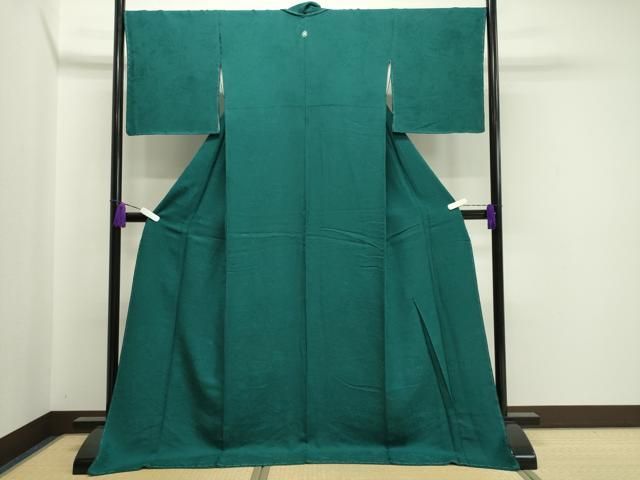 平和屋着物 上質な色無地 風景地紋 萌葱色 さが美扱い 正絹 CAAX5612gh