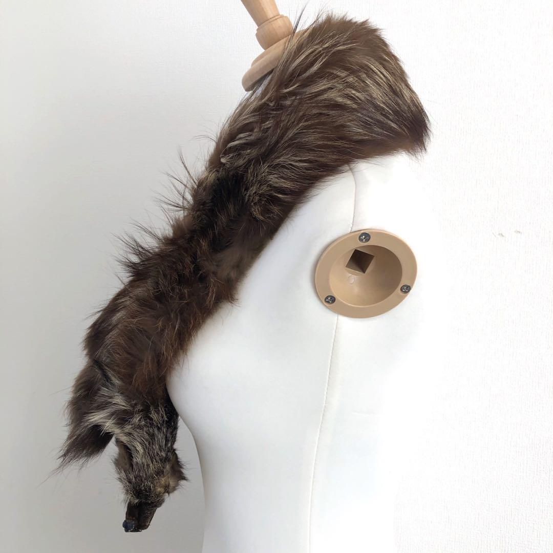 美品 毛皮 ミンク リアルファー マフラー キツネ 狐 ブラウン 成人式