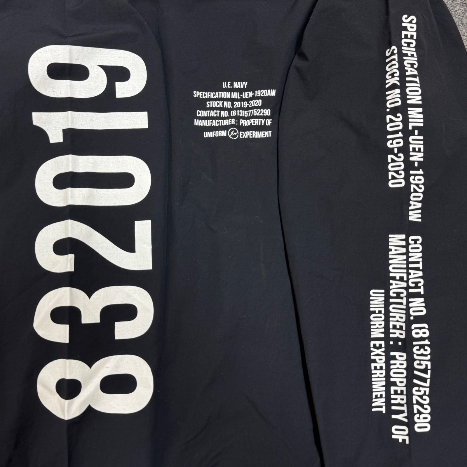 参考上代25300円 uniform experiment 19AW PULLOVER SMOCK プルオーバー スモック ジャケット ユニフォームエクスペリメント UE-192001 ブラック 2  93246A3