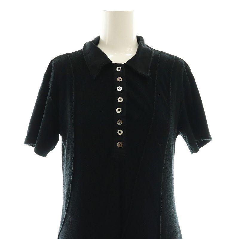MAISON SPECIAL ブラックポロシャツ 半袖 メゾンスペシャル MAISON SPECIAL ポロシャツ マキシドレス Polo