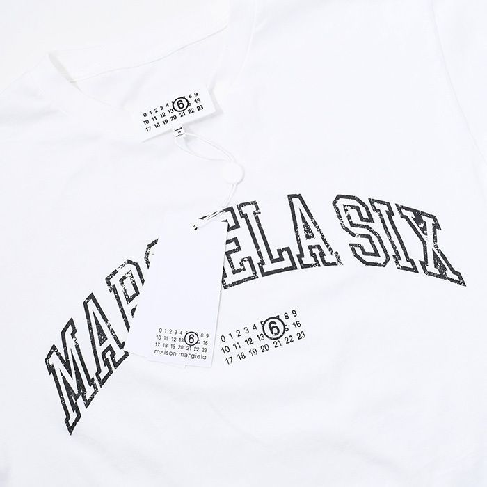 MM6 MAISON MARGIELA エムエムシックス メゾン マルジェラ トップス Tシャツ Margiela Six SH0GC0046 S24312 レディース ユニセックス ホワイト ブラウン ブラック 半袖 クルーネック 春 夏