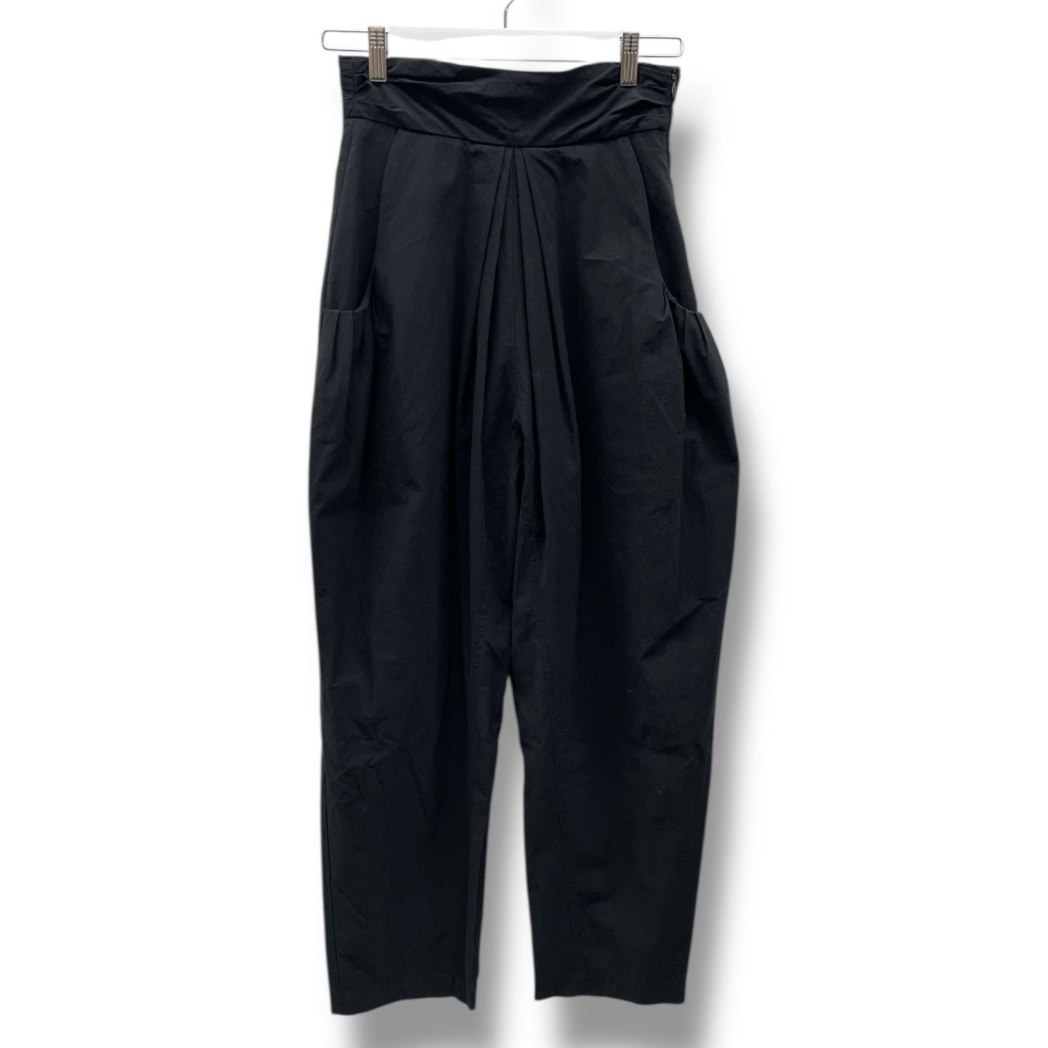 Mame Kurogouchi マメクロゴウチ Crepe Cotton Tapered Trousers クレープコットン テーパードパンツ MM24SS-PT070 黒 ブラック 2サイズ レディース 通年 ゴーゴー古着マルイ北千住店 18 No.999