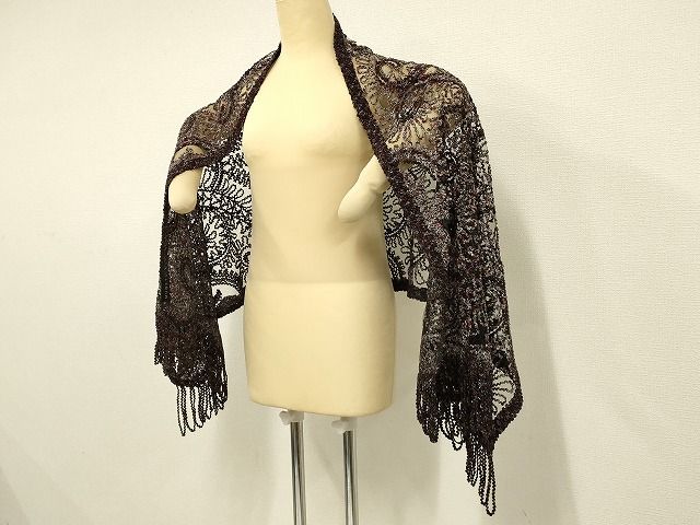 平和屋着物 染織デザイナー 堀口無月 MUGETSU チュール織 和装小物 透け感のあるショール AAAS2623ay