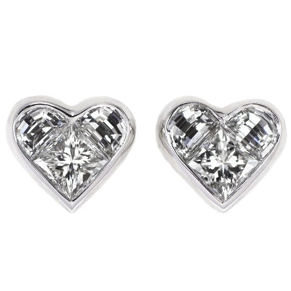 ブルガリ K18WG ダイヤモンド ピアス クオーレ ハート - メルカリ 