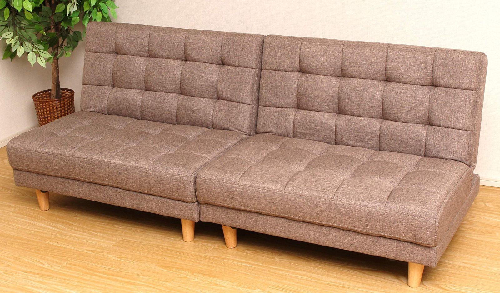 新着商品 分割式 幅86×奥行70 90×高さ33 69cm 2人掛け ブラウン 天然木 ローソファ ベッド カウチソファ ソファベッド ビータ Vita NEXPOTALLINN_EU