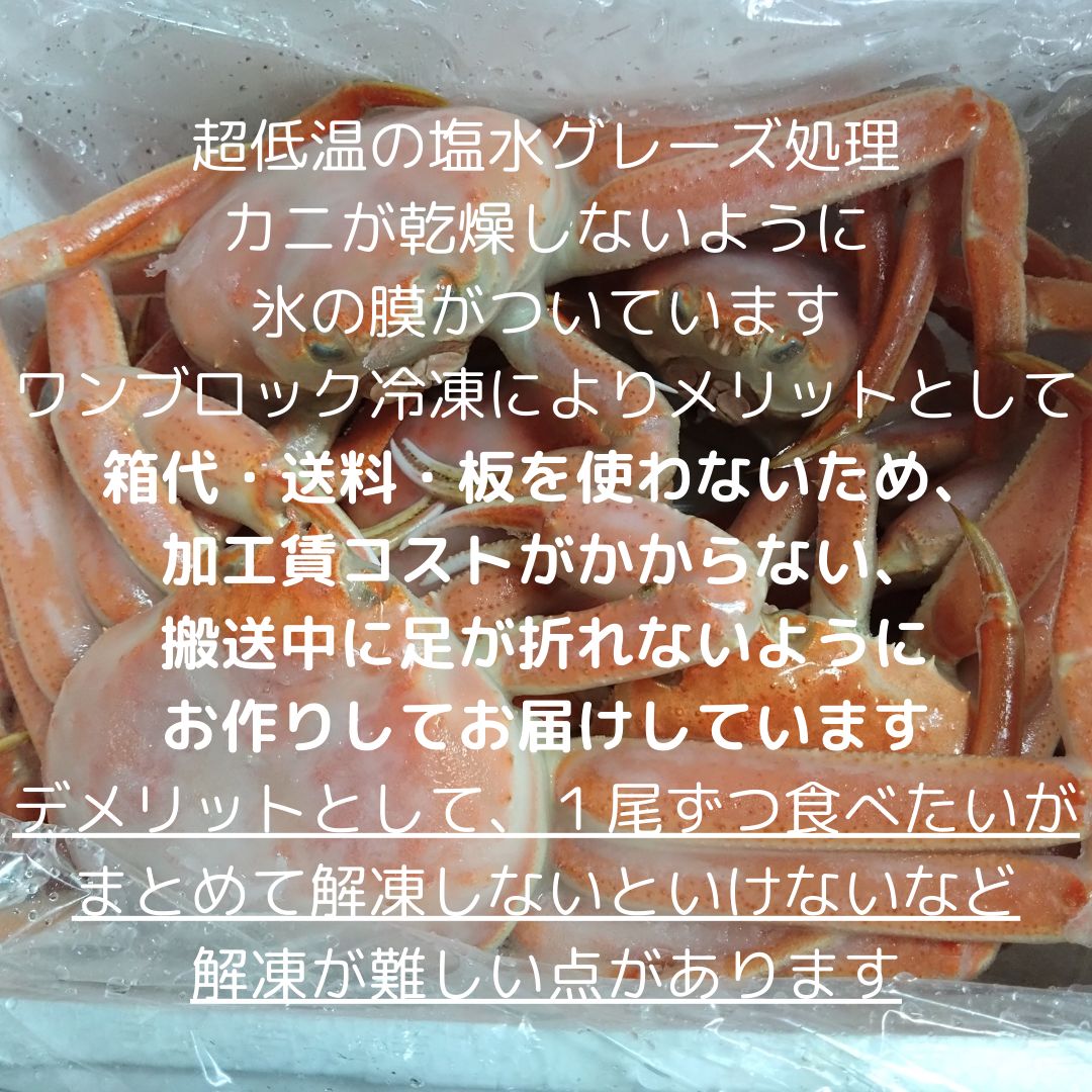大中サイズ おおずわい6尾から10尾前後入で2.0㎏詰