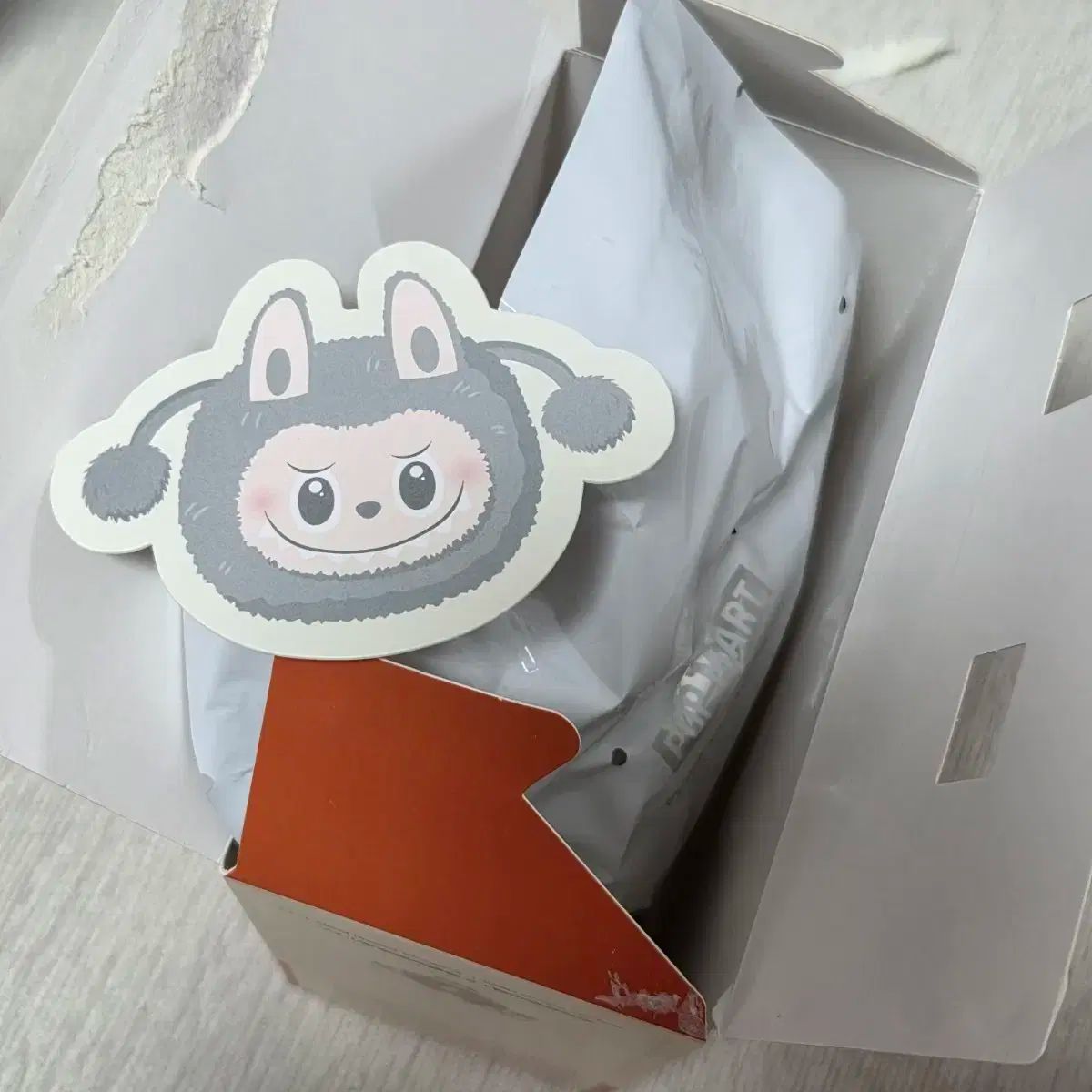 ビニール 未開封 Labubu ラブブ ストレージ ポーチ グレー ブラック 木炭