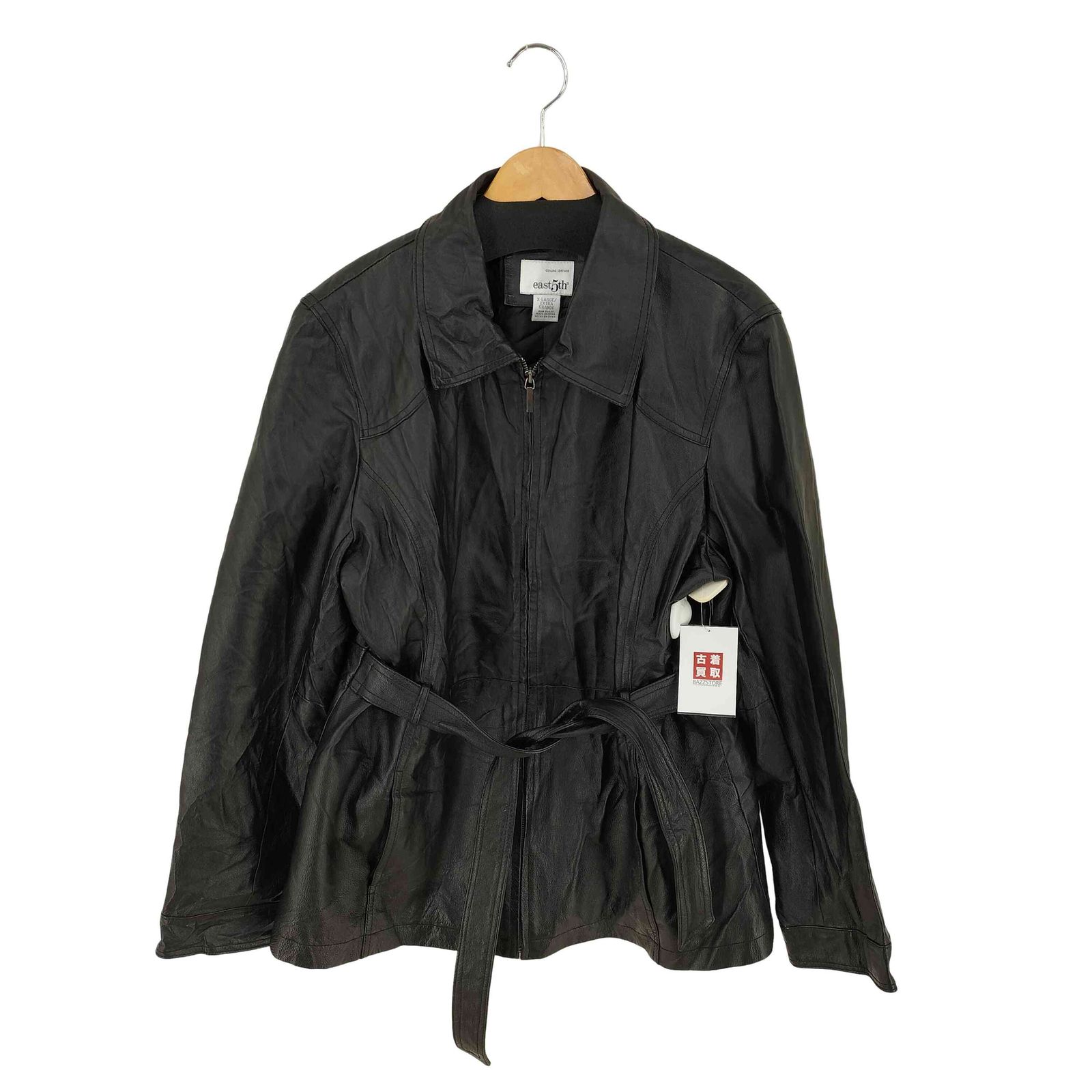 ユーズドフルギ USED古着 {{east5th}} ウエストベルト ジップアップレザージャケット YBS メンズ import：XL 